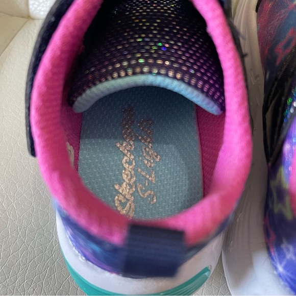 Skechers Girls Wishful Star sparks Glitter Light-Up Shoes Sneakers NWT size 9 - Picture 7 of 11